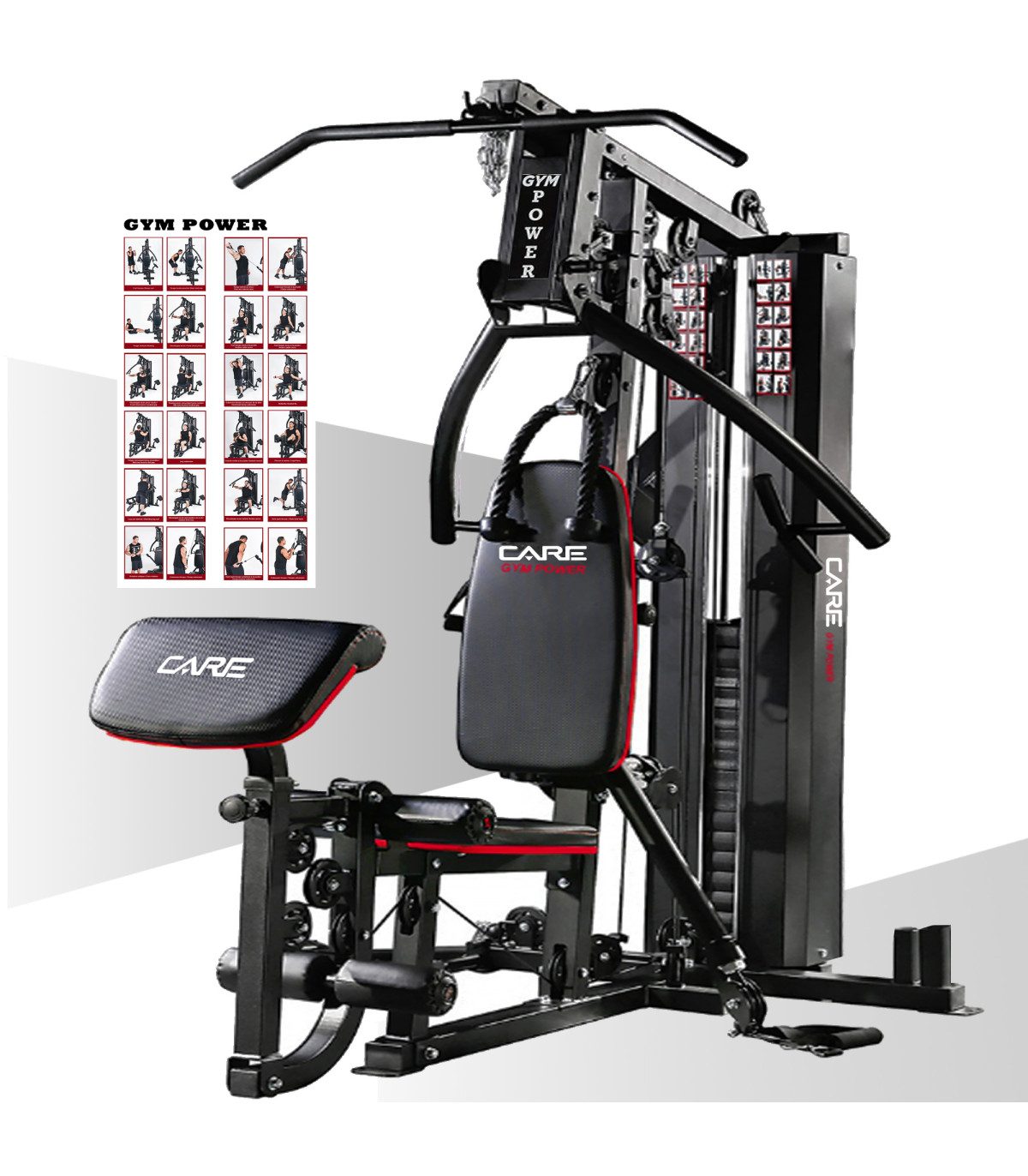 Smith machine de musculation avec kit d'accessoire de tirage pour Home Gym